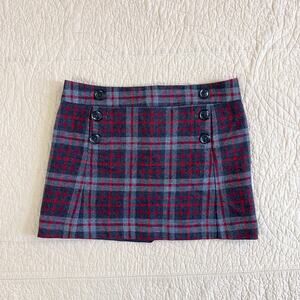 GAP Wool Plaid Mini Skirt Womens 12 Plus Size Dark Academia Y2K Preppy Indie